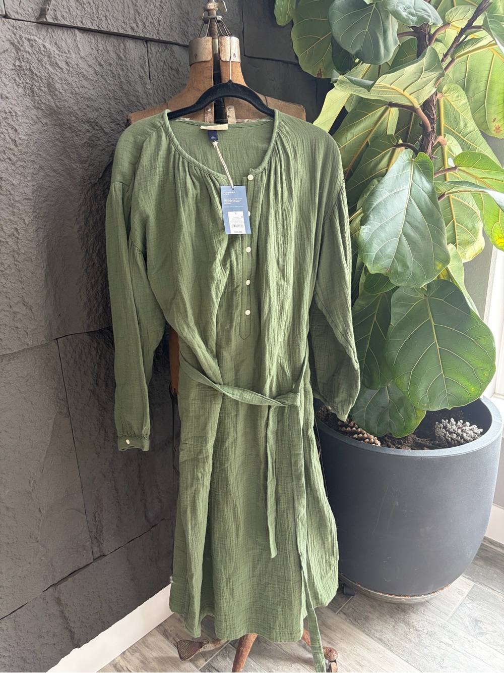 Target Olive Green Button-Front Belted Dress